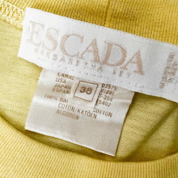 NWOT- ESCADA Yellow Embroidered Tee Shirt - Picture 7 of 9